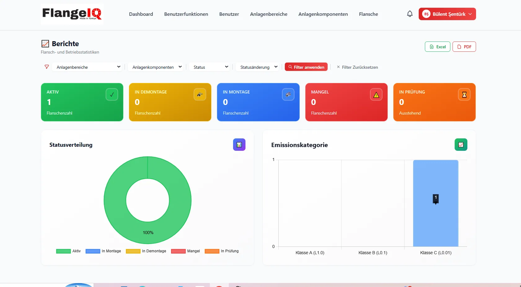 Berichte mit Excel- und PDF-Export